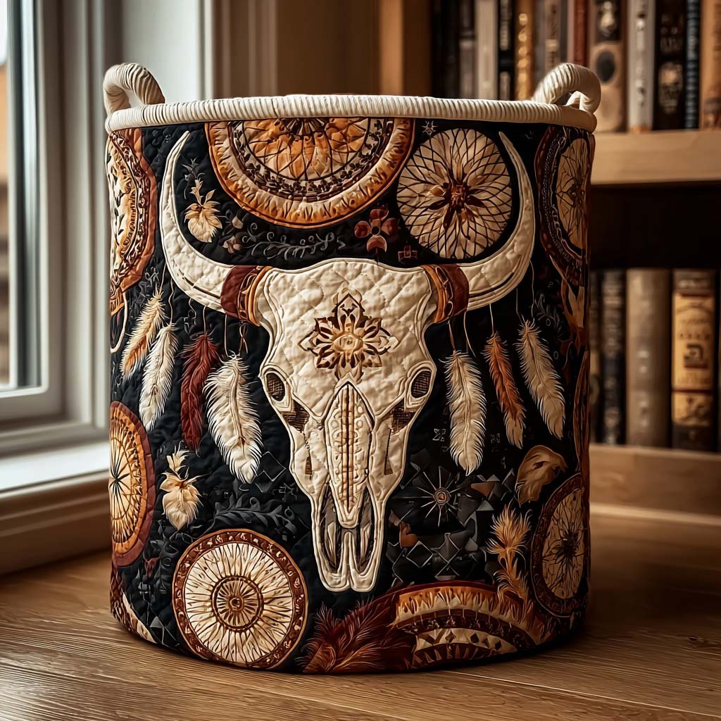 Featherhorn Quilted Laundry Basket Modern Laundry Hamper Unique Gift For Dad