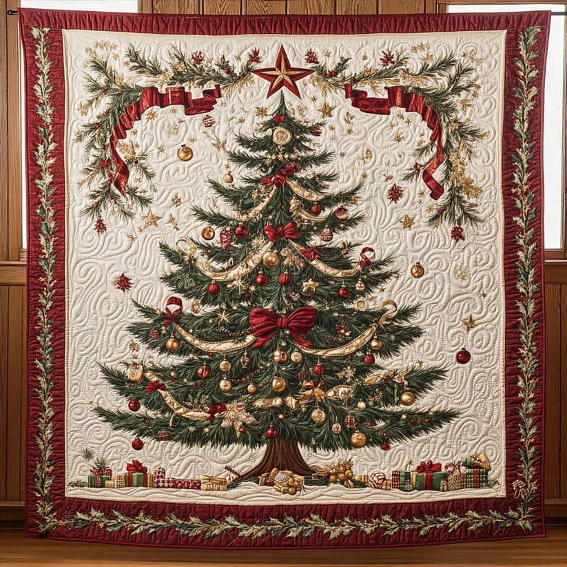 Festive Pine Quilt Blanket Winter Holiday Christmas Themed Gifts For Family