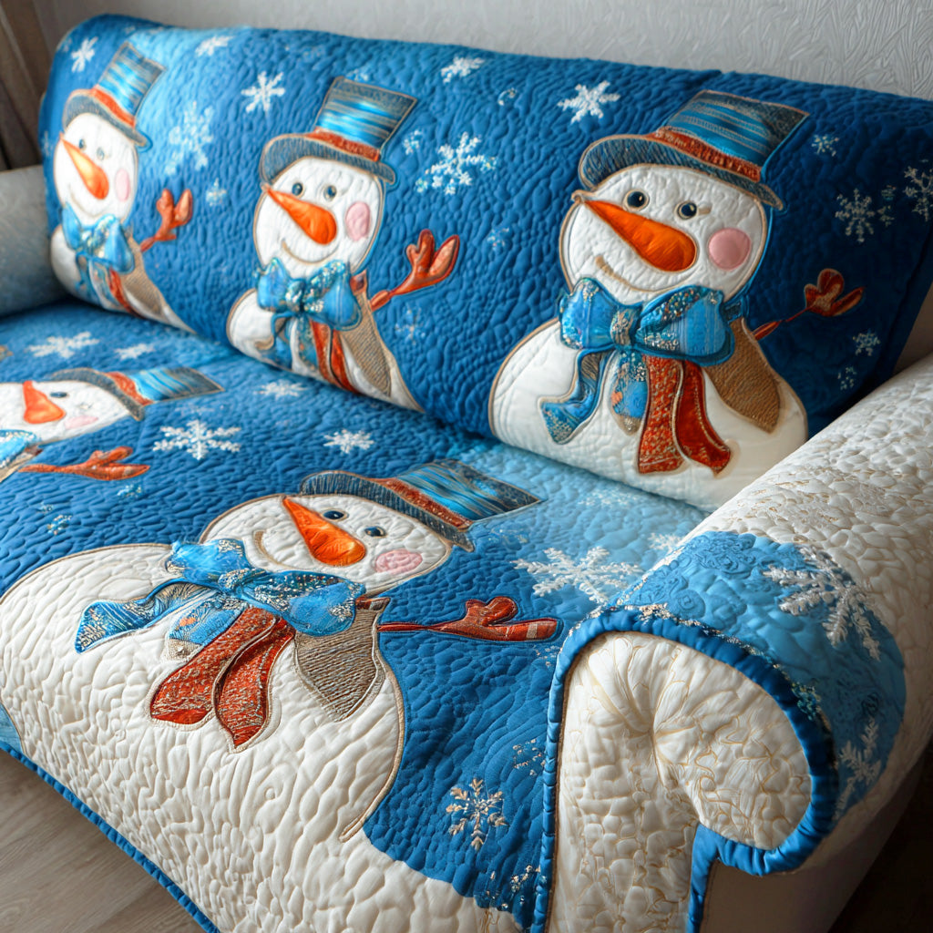 Festive Ribbon Dream Quilted Sofa Cover Christmas Sofa Cover Family Holiday Gifts
