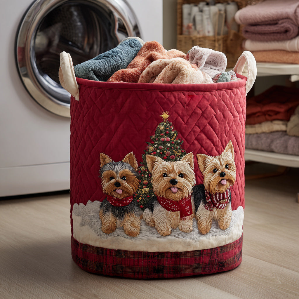 Festive Yorkshire Quilted Laundry Basket Useful Quilted Basket Gift That Blends Style and Function
