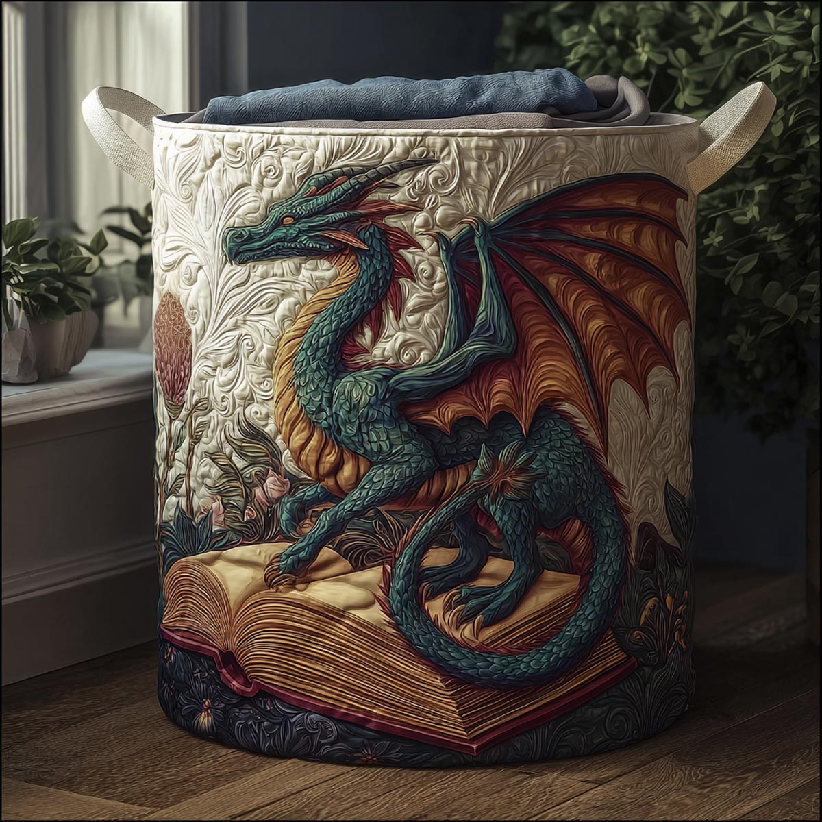 Firebound Quilted Laundry Basket Modern Laundry Hamper Unique Gift For Men