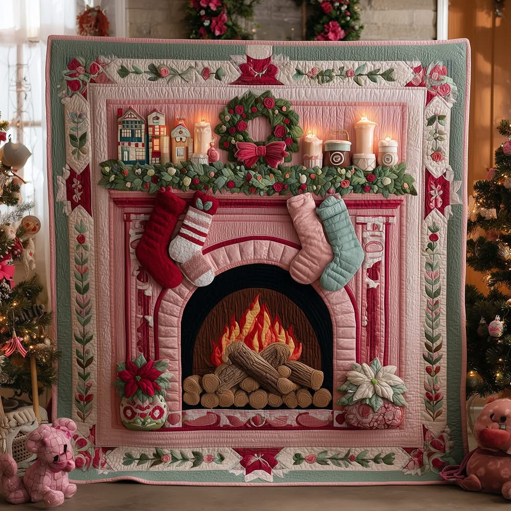 Fireside Magic Quilted Blanket Lovely Xmas Holiday Present For Your Daughter