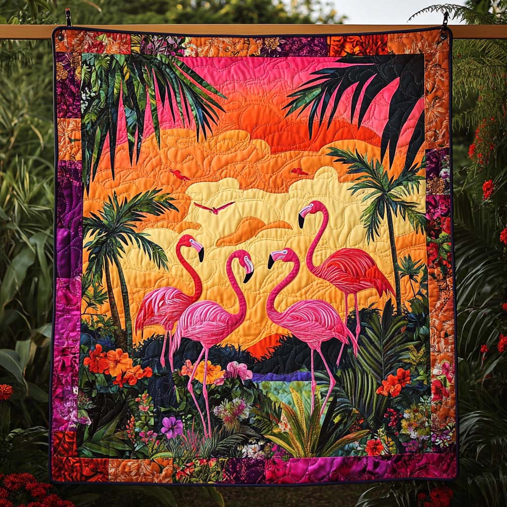 Flamingo Delight Quilted Blanket King Comforter Sets Flamingo Mothers Day Gifts