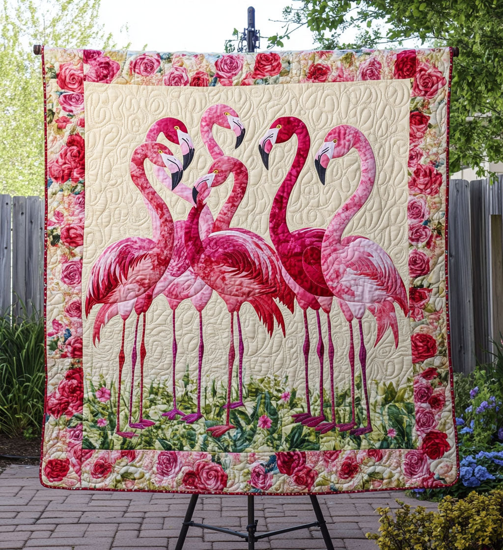 Flamingo Glow Quilted Blanket Bed Decorations Best Flamingo Related Gifts