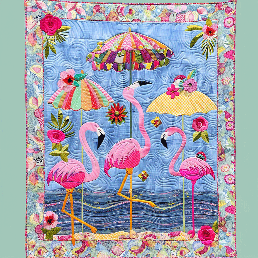 Flamingo Oasis Quilted Blanket Boho Bedroom Furniture Flamingo Themed Presents