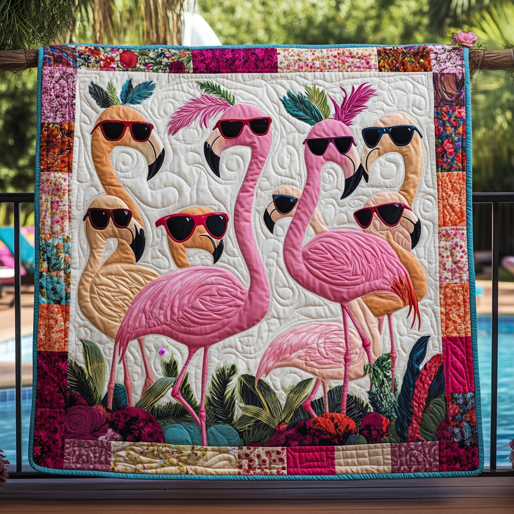 Flamingo Paradise Quilted Blanket Bedding Ideas Cool Flamingo Gifts