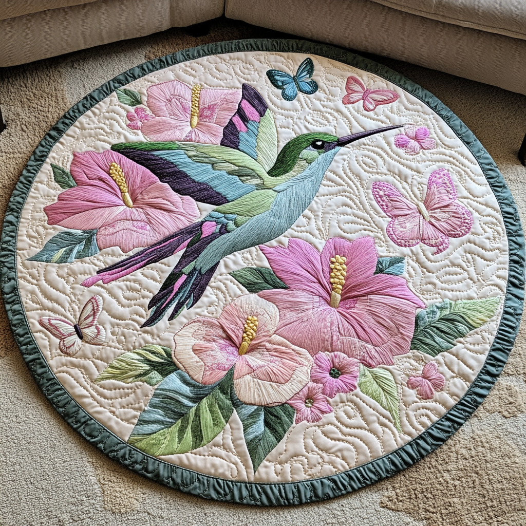 Flight of Wonder Quilted Round Mat Front Door Idea Christmas Gifts For The Farmer