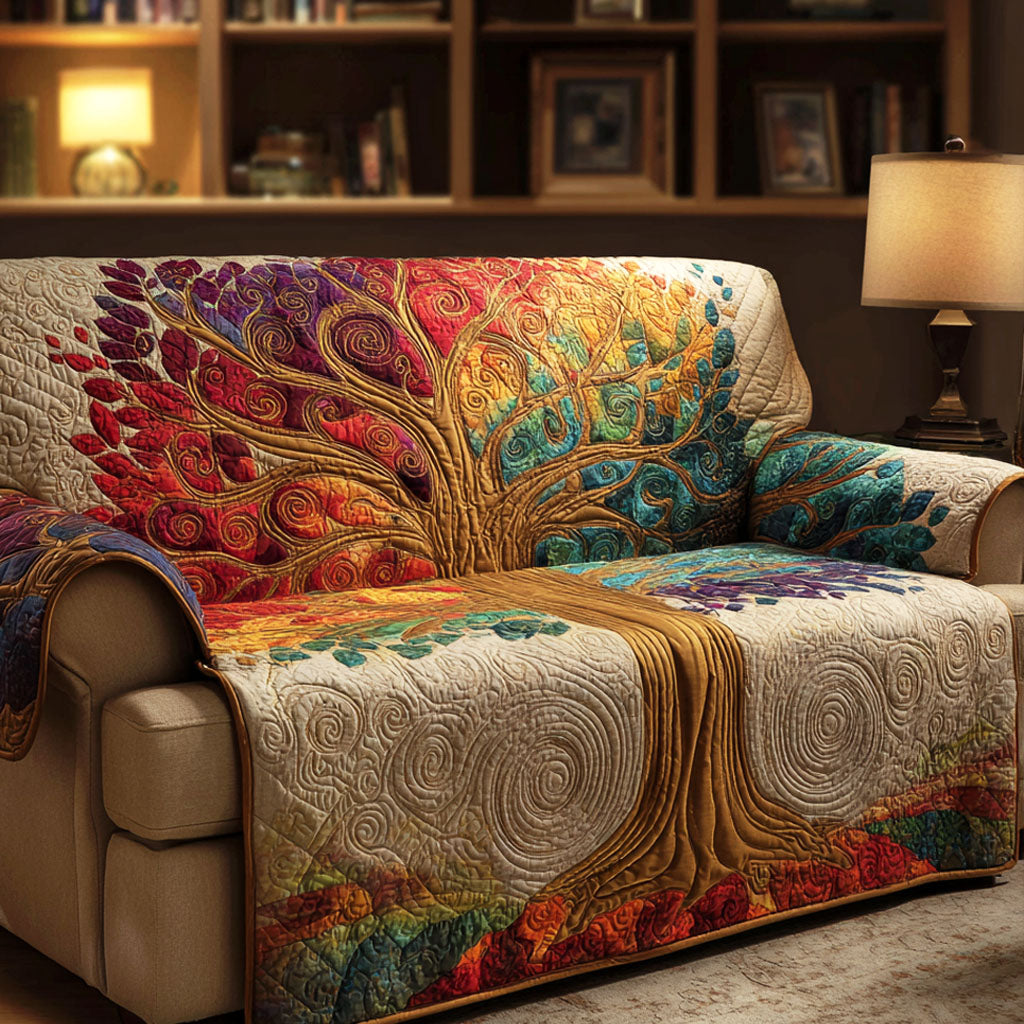 Floral Dawn Quilted Sofa Cover Furniture Covers For Sofas Tree Of Life Gifts Father'S Day