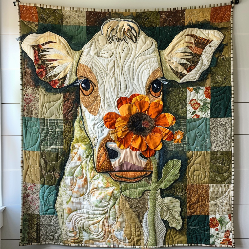 Floral Farmhouse Quilted Blanket Bedspread Quilts Gift For Your Mother