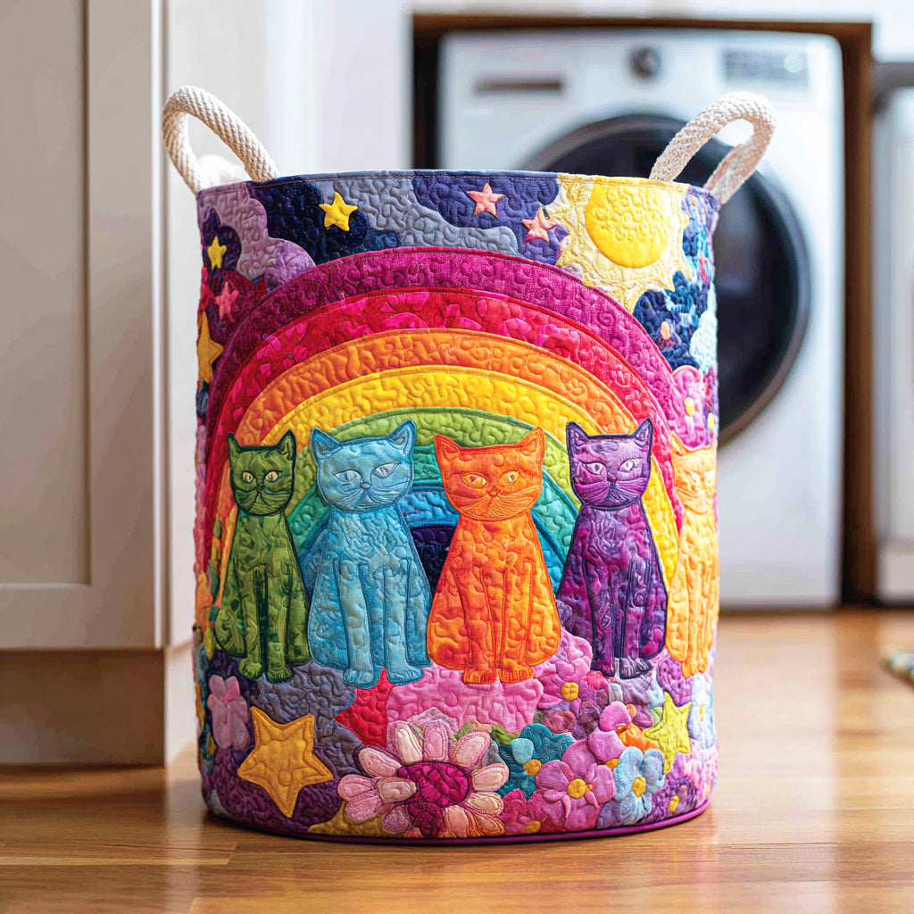Floral Paws Quilted Laundry Basket Premium Quilted Laundry Bin Gift for Every Household