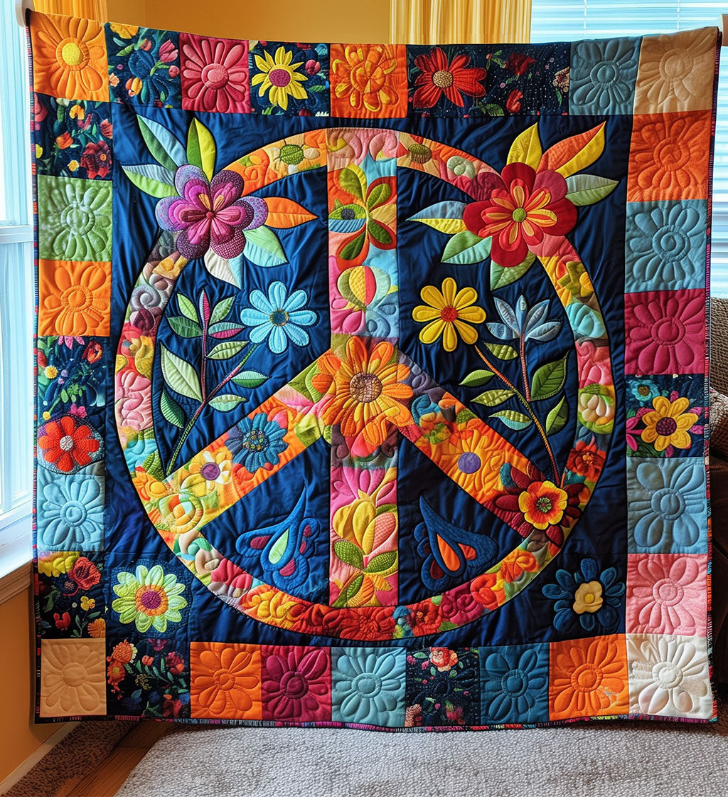 Floral Peace Quilted Blanket Great Bed Sets Best Mothers Day Gifts