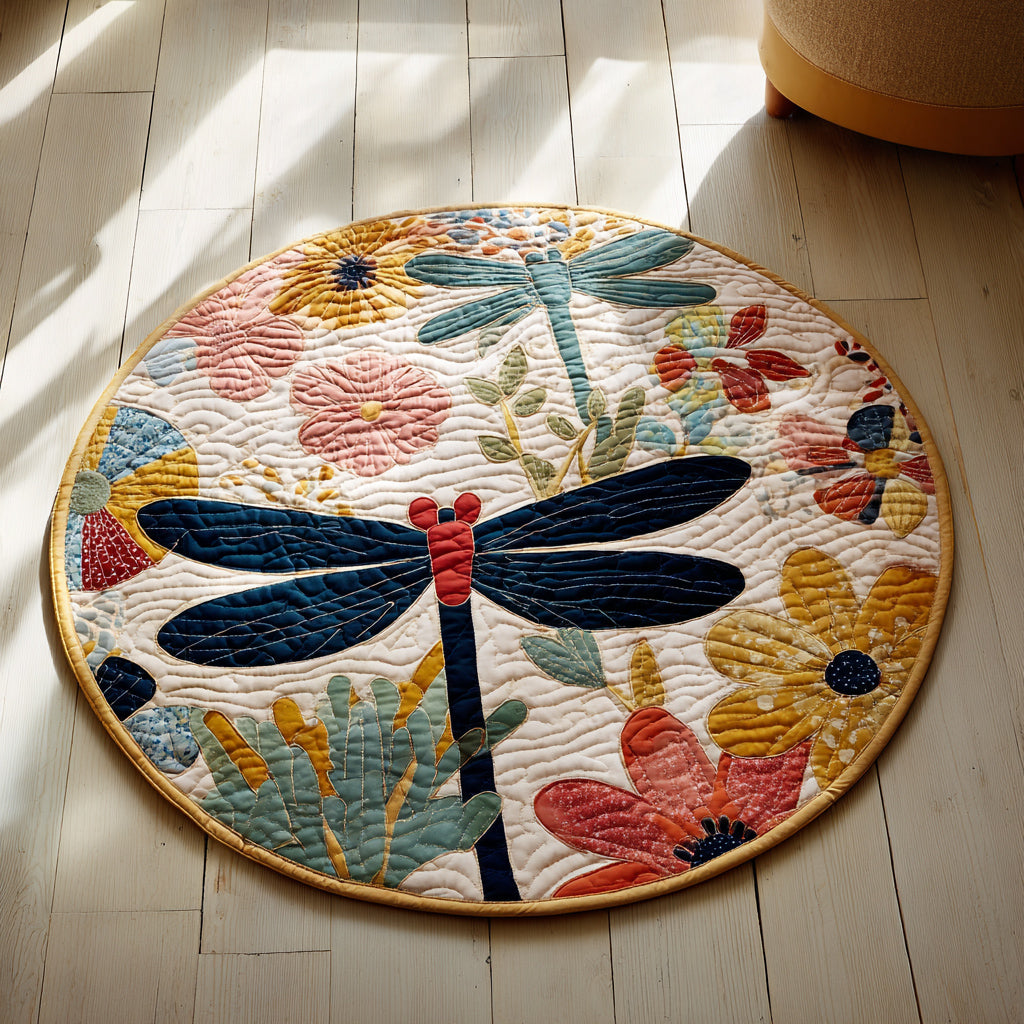 Floral Quilted Round Mat Front Door Decor Best Dragonfly Gifts For Christmas
