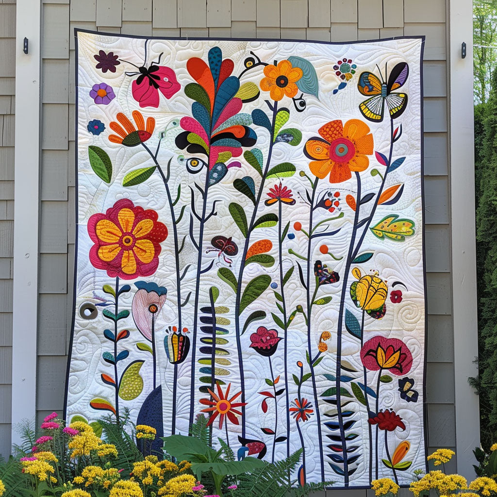 Flower Garden Quilted Blanket Bedroom Decor Mother's Day Gift Ideas For Wife