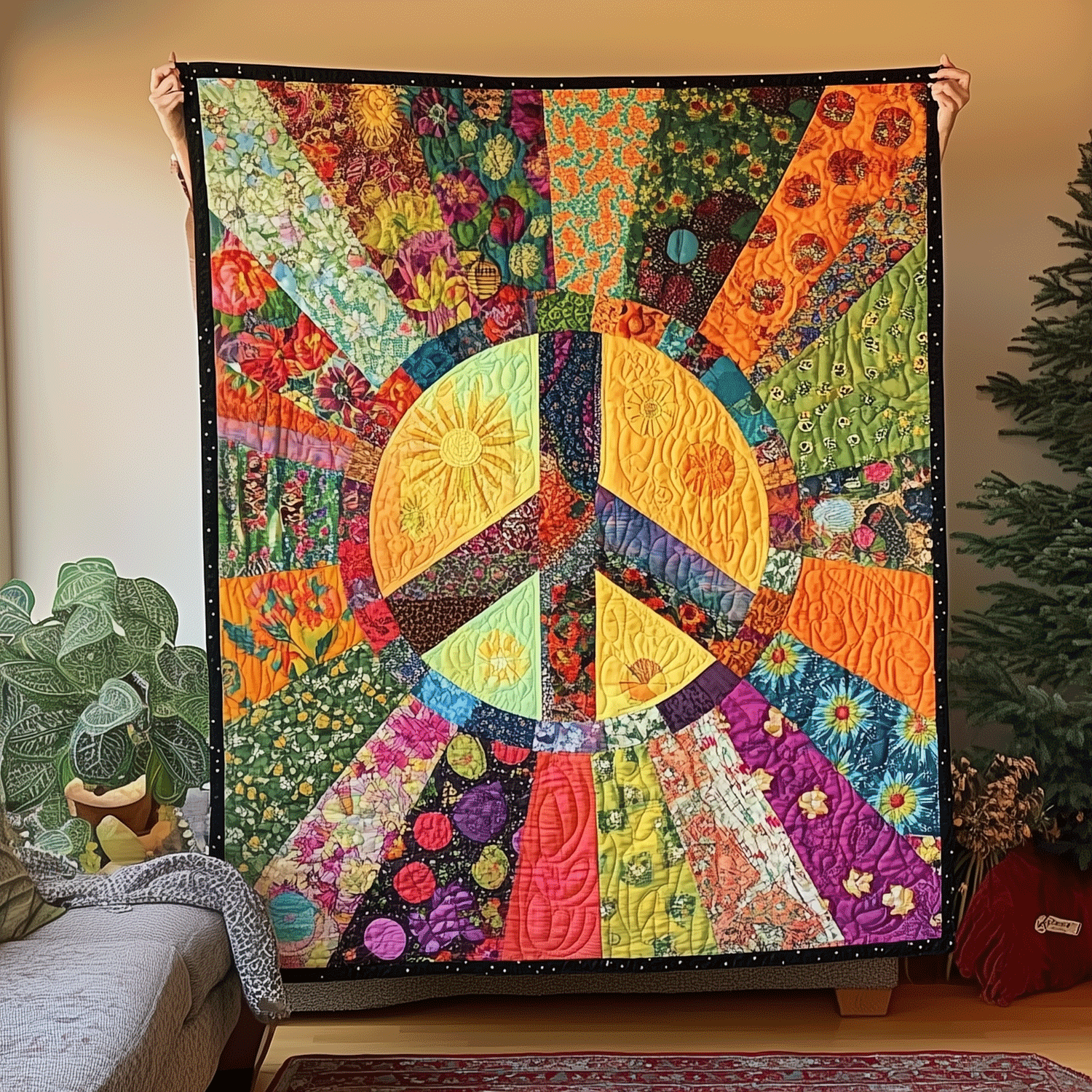 Flower Peace Quilted Blanket Best Sheet Sets Thoughtful Mother's Day Gifts