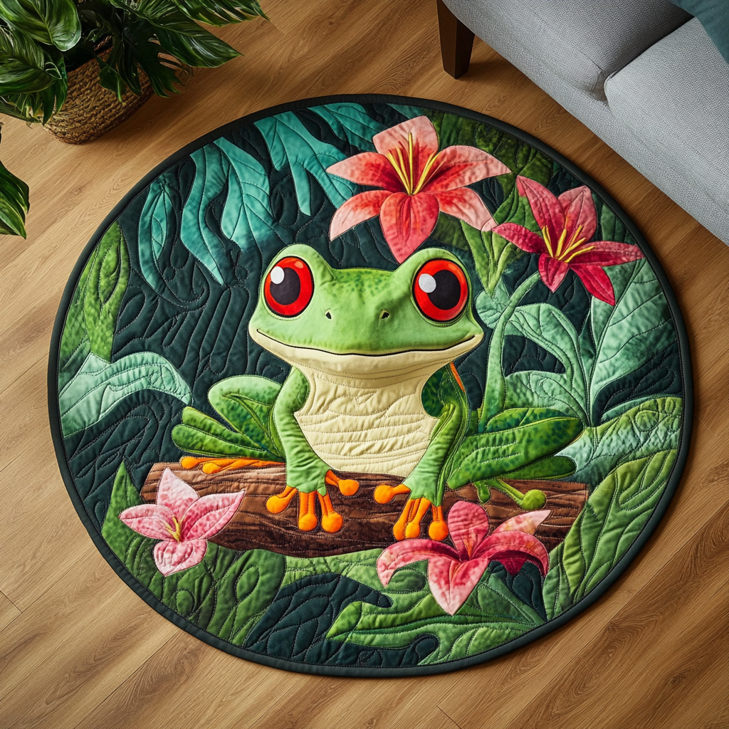 Flower Toad Quilted Round Mat Entrance Way Ideas Sunflower Throws