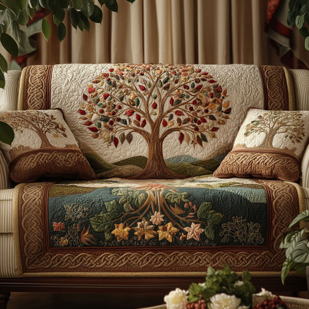 Forest Balance Quilted Sofa Cover Couch Covers Tree Of Life Gifts For Grangarents