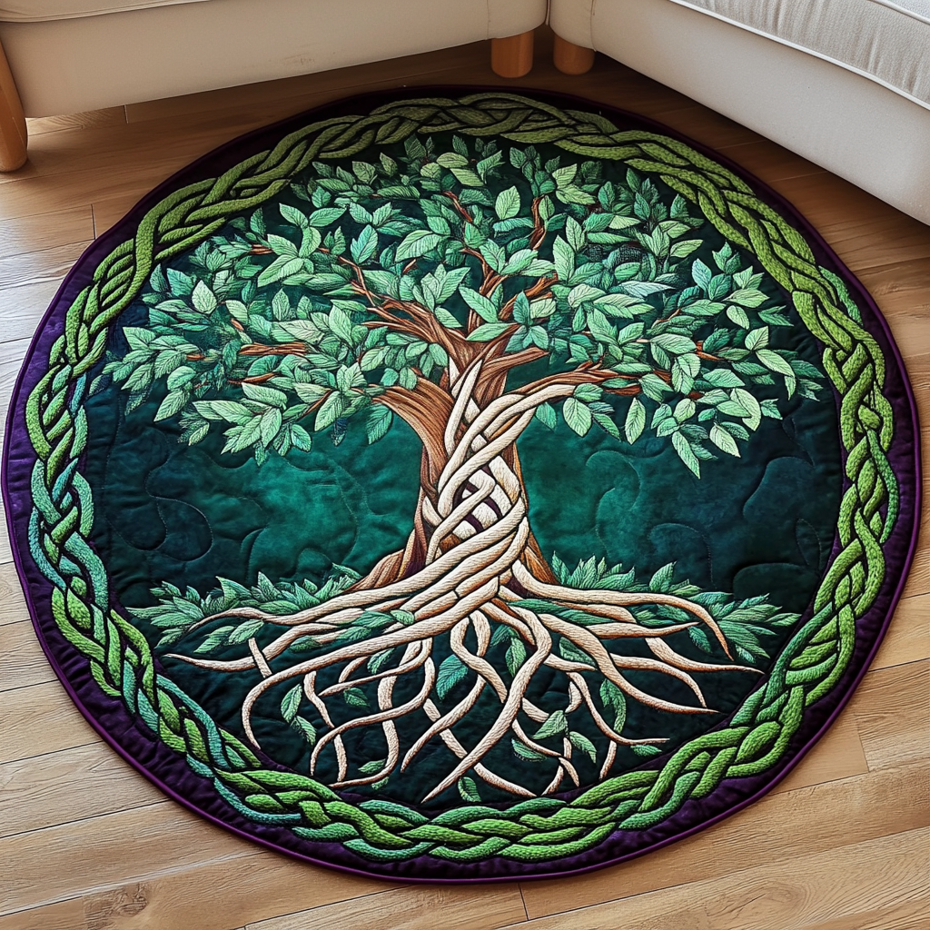 Forest Embrace Quilted Round Mat Entryway Design Ideas Christmas Gifts For Bf