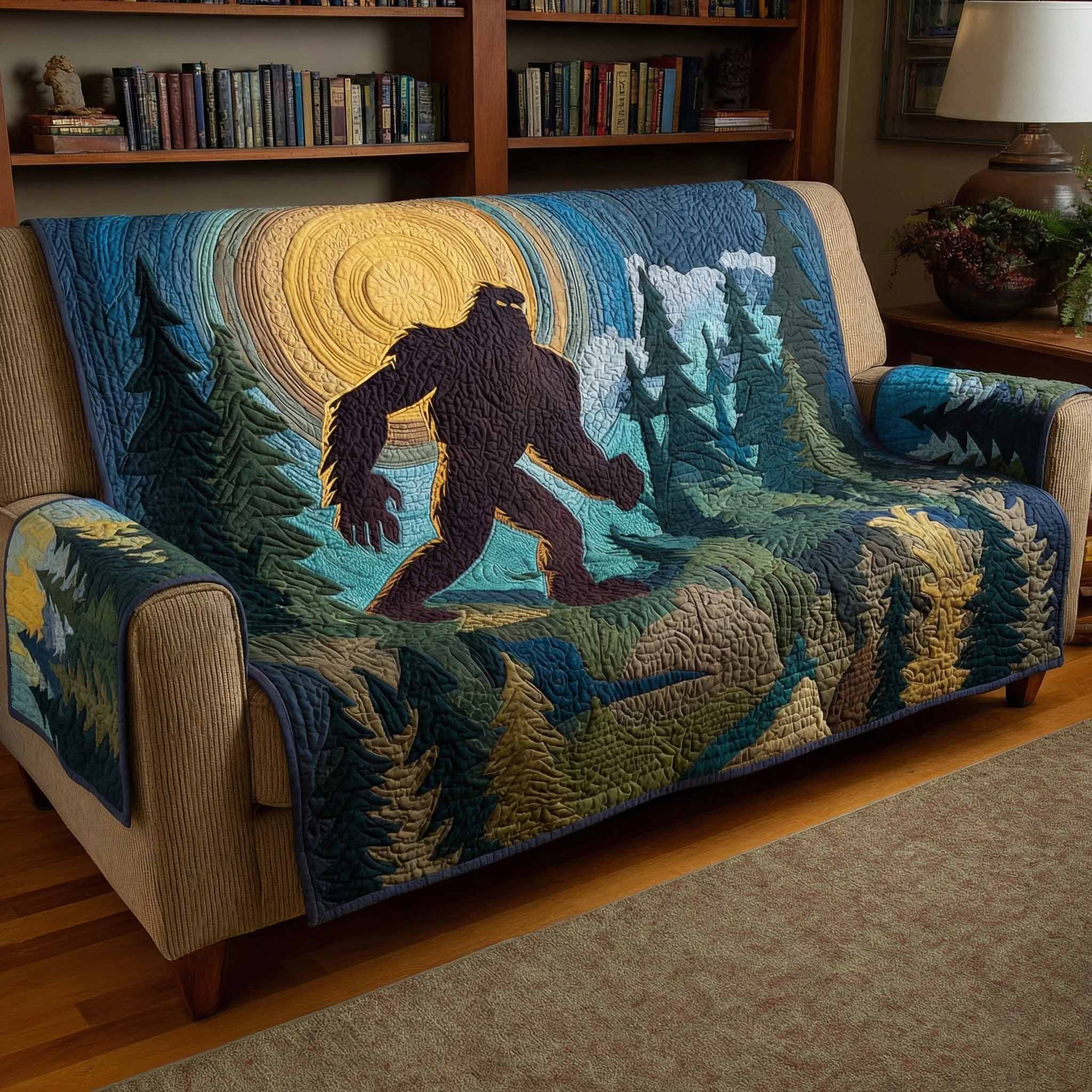 Forest Walker Quilted Sofa Cover Good Sofa Covers Bigfoot Gift Items