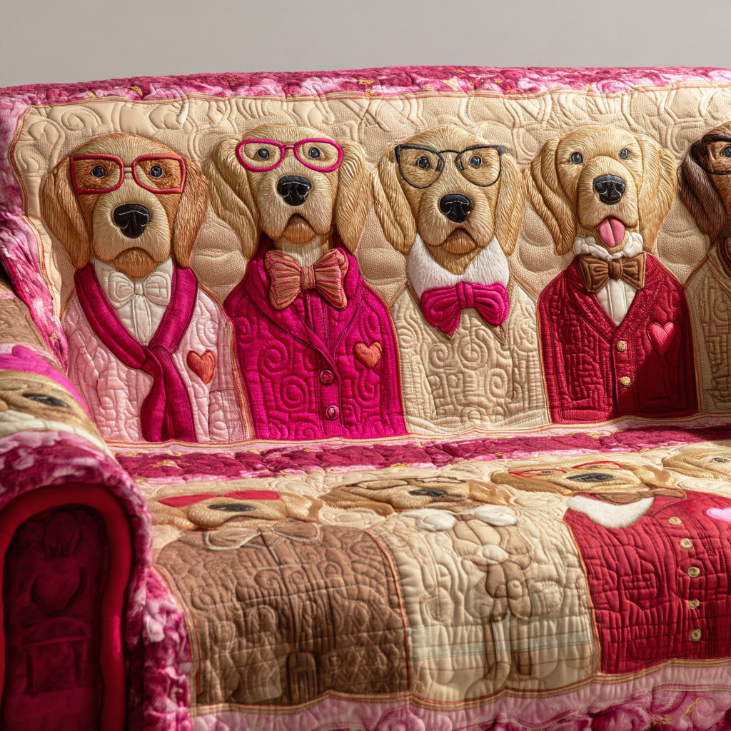 Forever Golden Quilted Sofa Cover Sofa Throw Covers Best Presents For Dog Lovers