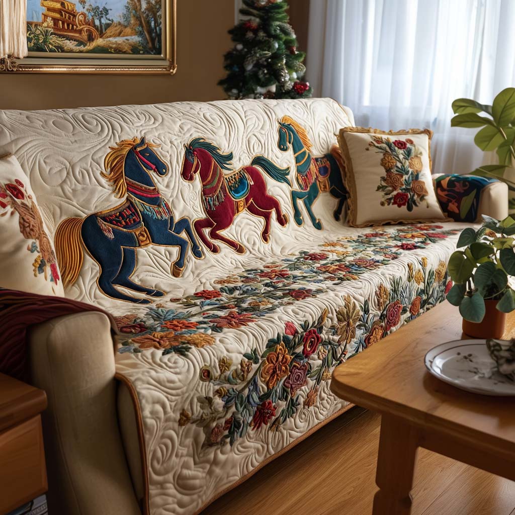 Free Spirit Quilted Sofa Cover Awesome Couch Covers Best Gifts For Horse Lovers