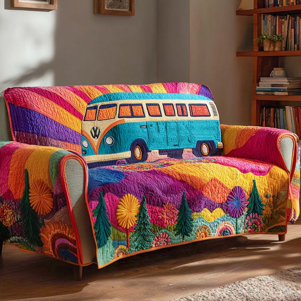 Freedom Ride Quilted Sofa Cover Holiday Living Room Decor Unique Gifts Family