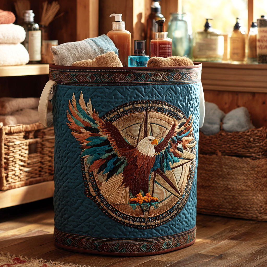 Freedom Soar Quilted Laundry Basket Luxury Quilted Laundry Bin Gift for Organized Living