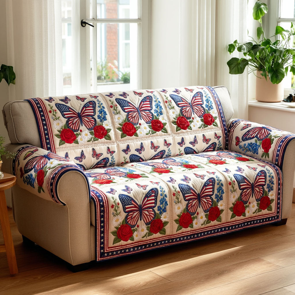 Freedom Vibes Quilted Sofa Cover Best Couch Slipcovers Luxury Mother's Day Gifts