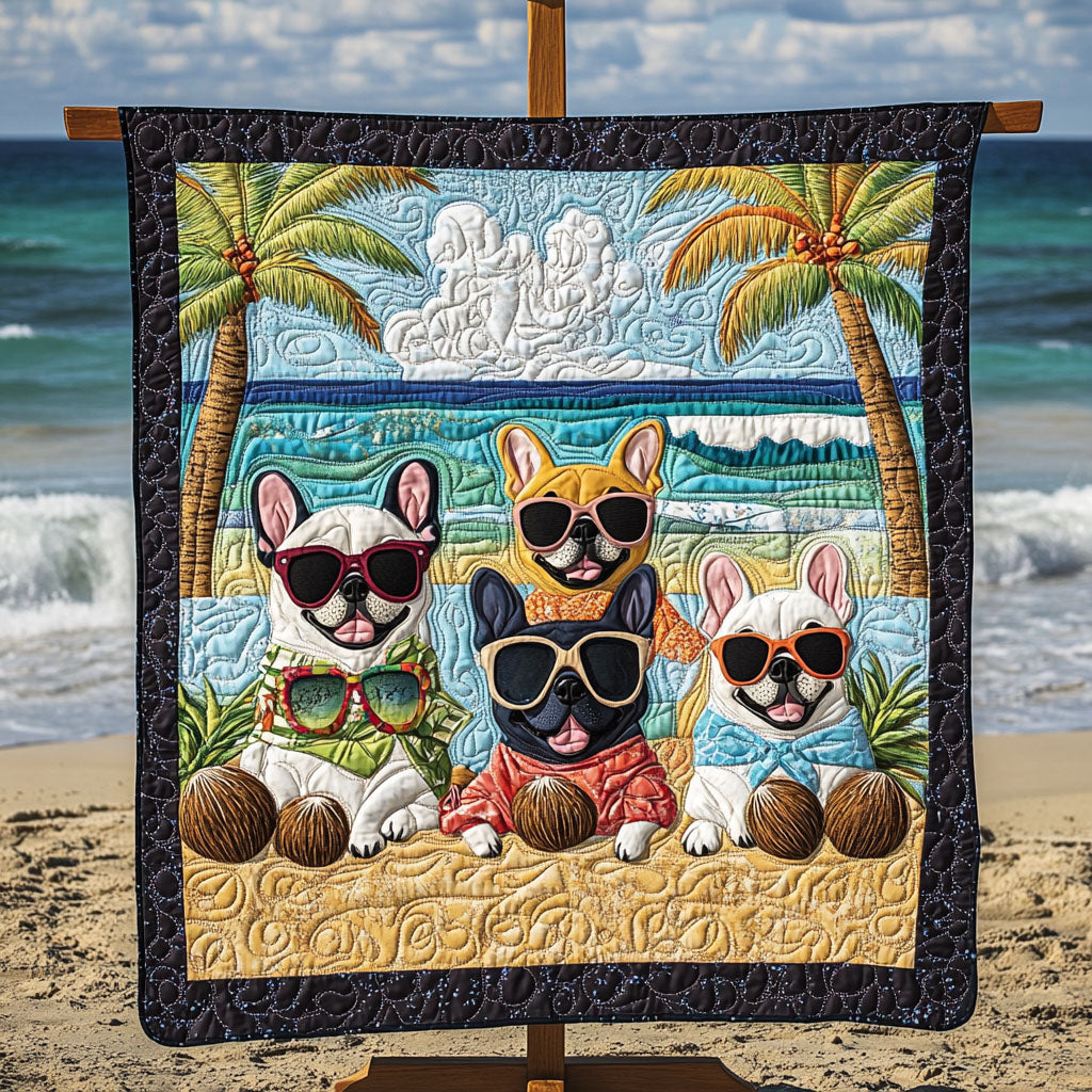 French Bulldog Dreams Quilted Blanket Bedspread Quilts Bulldog Lover Gifts