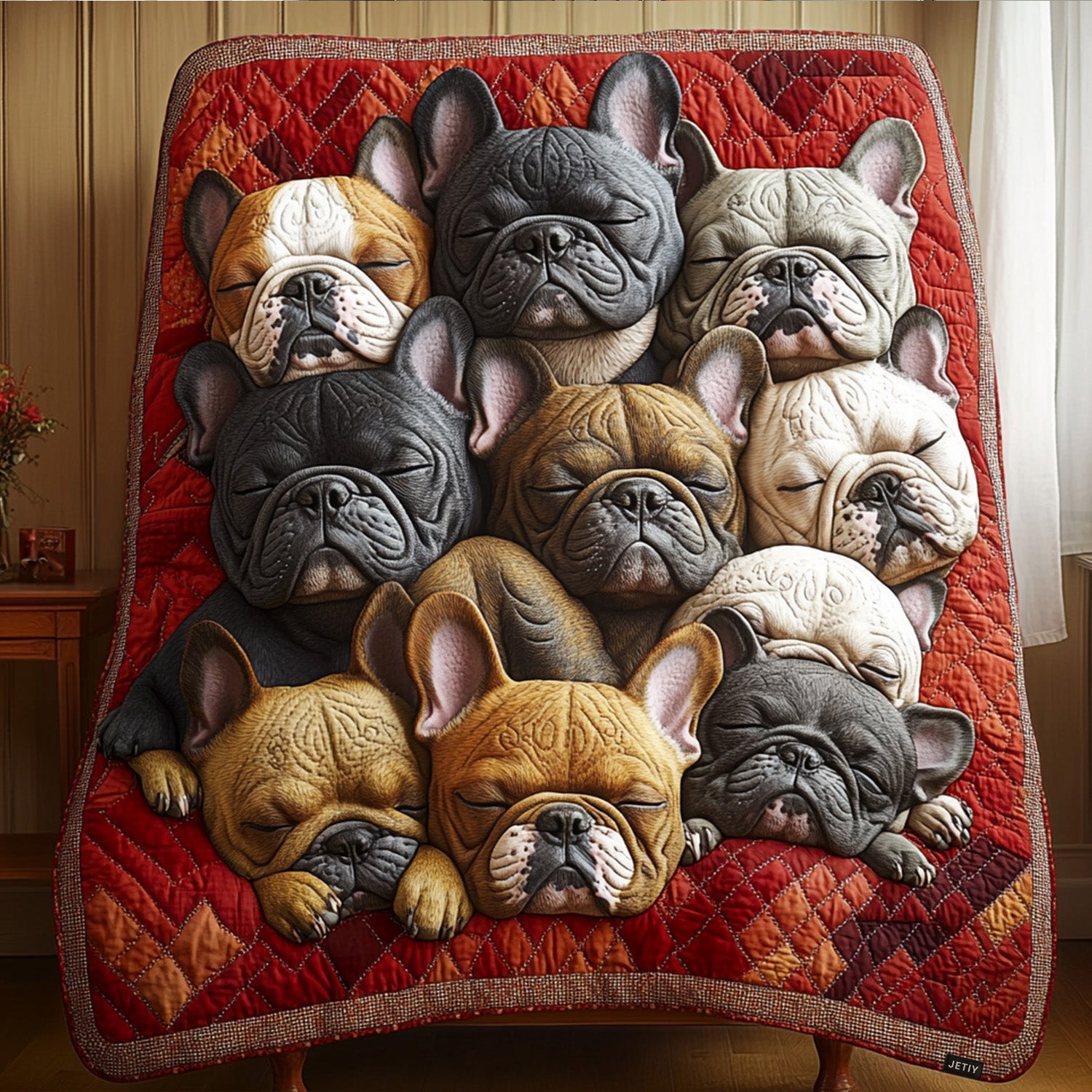 Frenchie Fiesta Quilted Blanket Holiday Bedroom Ideas Christmas Presents For Girlfriend