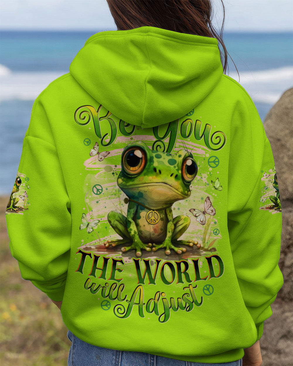 Frog Be You The World Will Adjust Hoodie Inspired Quotes Best Gift For Sister - Image 2