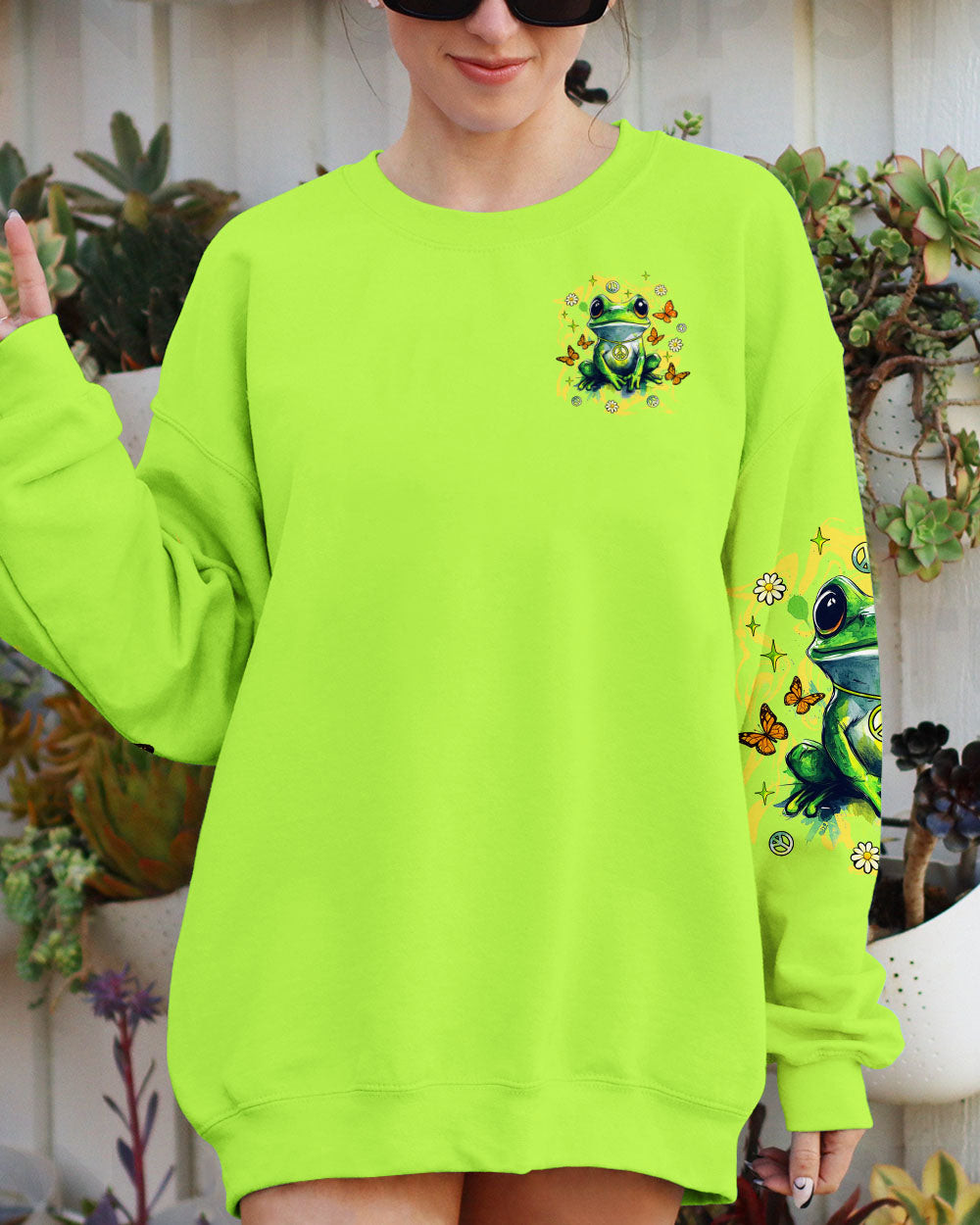 Frog Be You The World Will Adjust Sweatshirt Colorful Inspirational Quote Clothing Gift For Her - Image 2