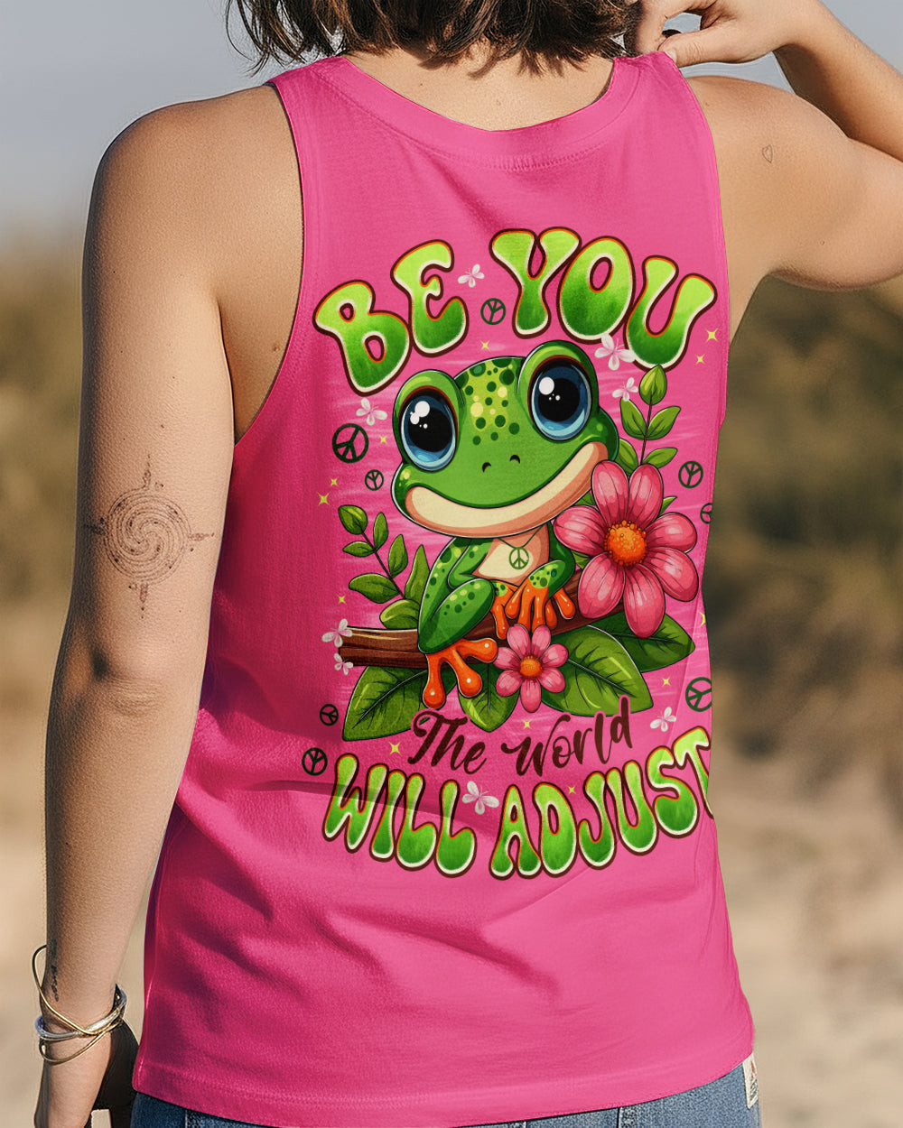 Frog Be You The World Will Adjust Tank Top Inspirational Quote Merch Gift For Girl Friend