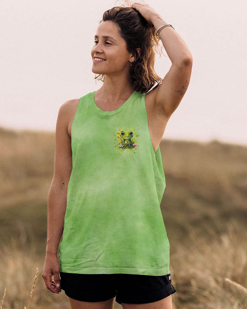 Frog Be You The World Will Adjust Tie Dye Tank Top Motivational Quote Clothing Gift Ideas - Image 2