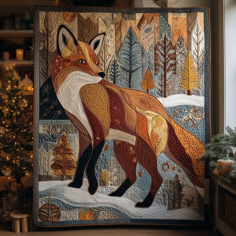 Frost Fox Quilted Blanket Fox Best Christmas Gifts Items Ideas For Him Her