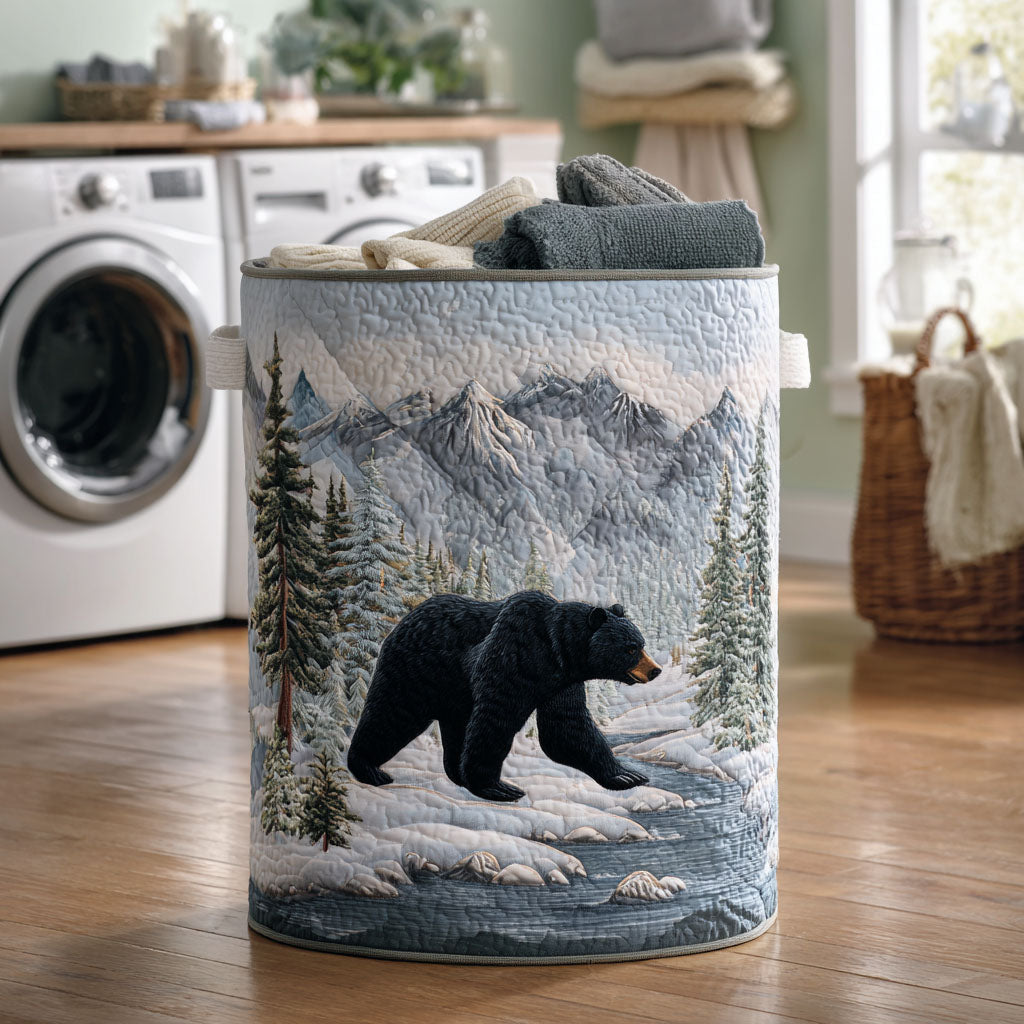 Frosted Woods Quilted Laundry Basket Practical Home Storage Gift with Quilted Design