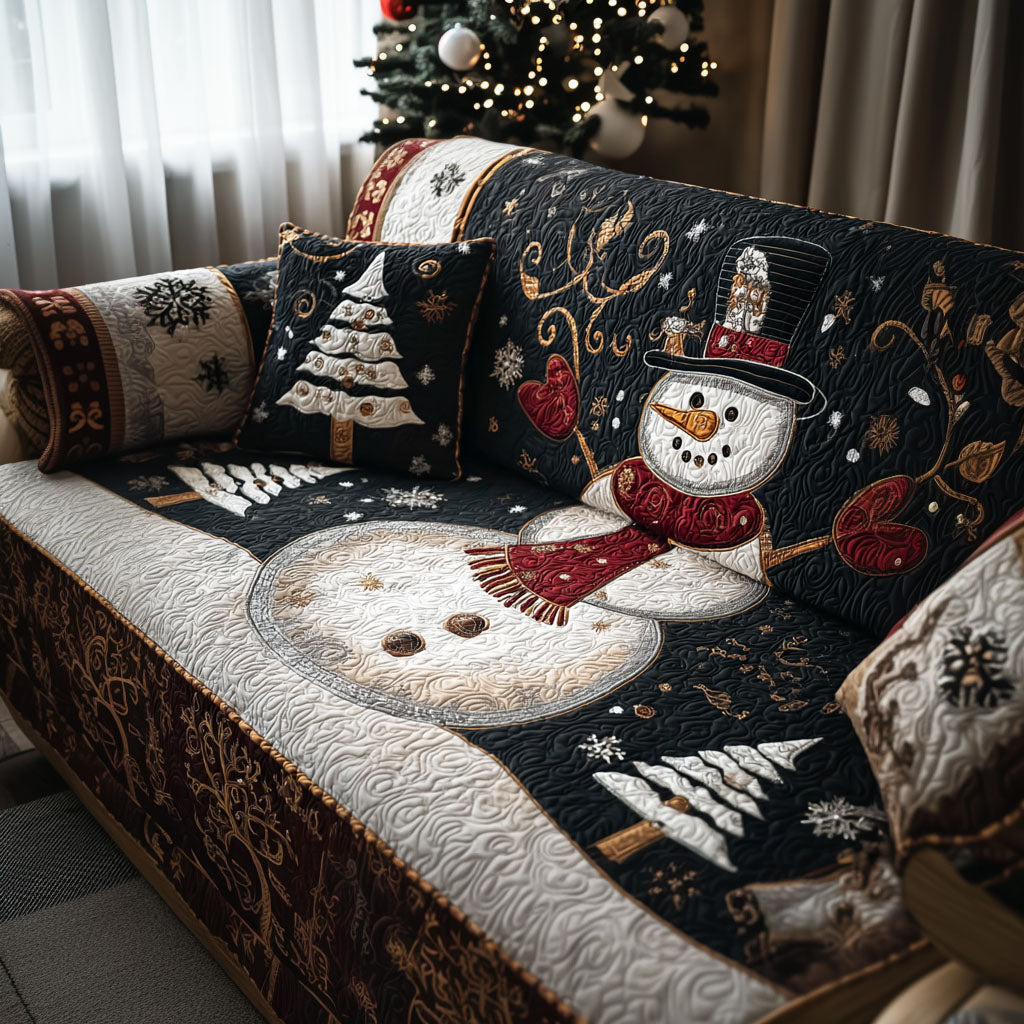 Frosty Forest Quilted Sofa Cover Sofa Blanket Cover Christmas Presents For Her