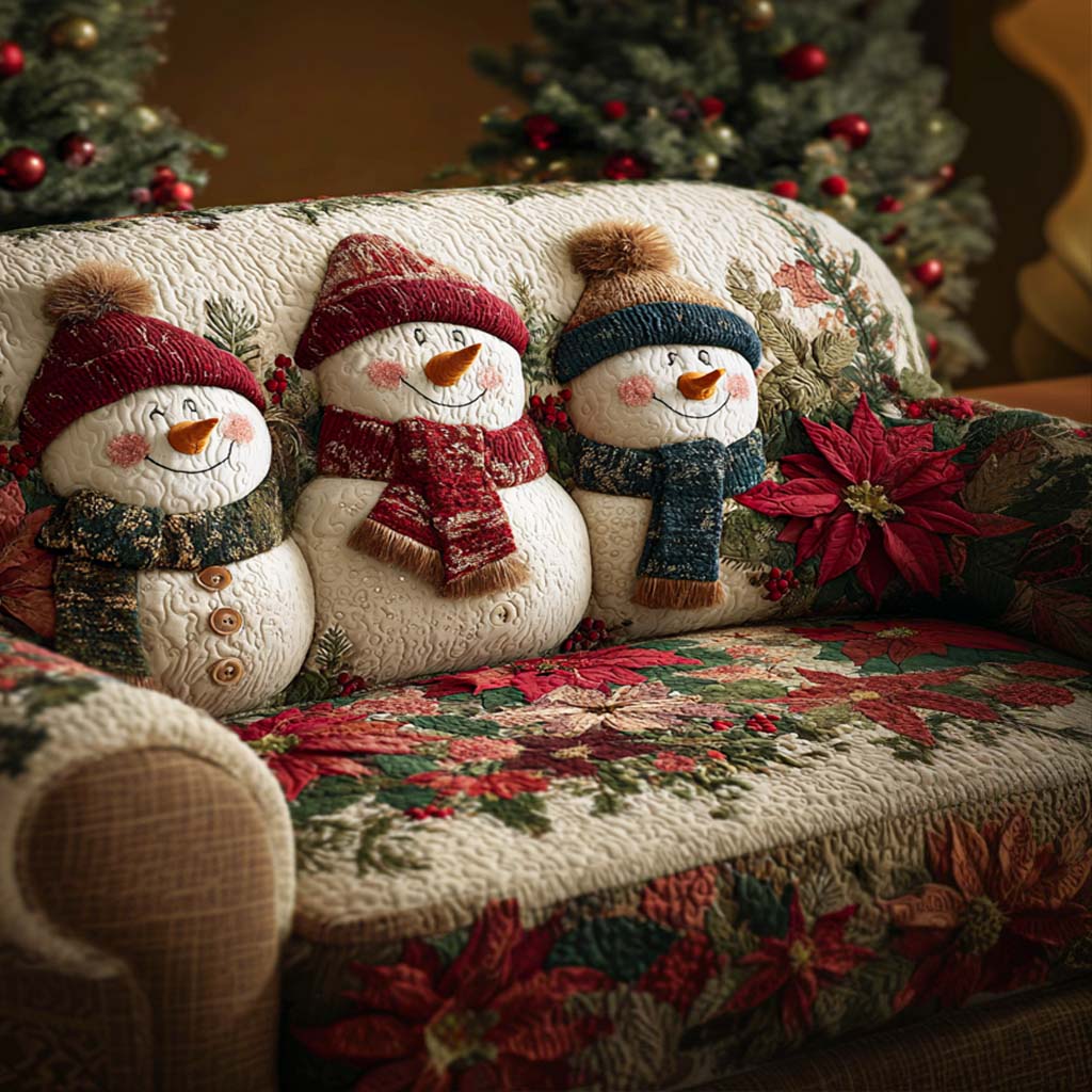Frosty Friend Quilted Sofa Cover Furniture Covers For Sofas Christmas Gift Ideas For Mom