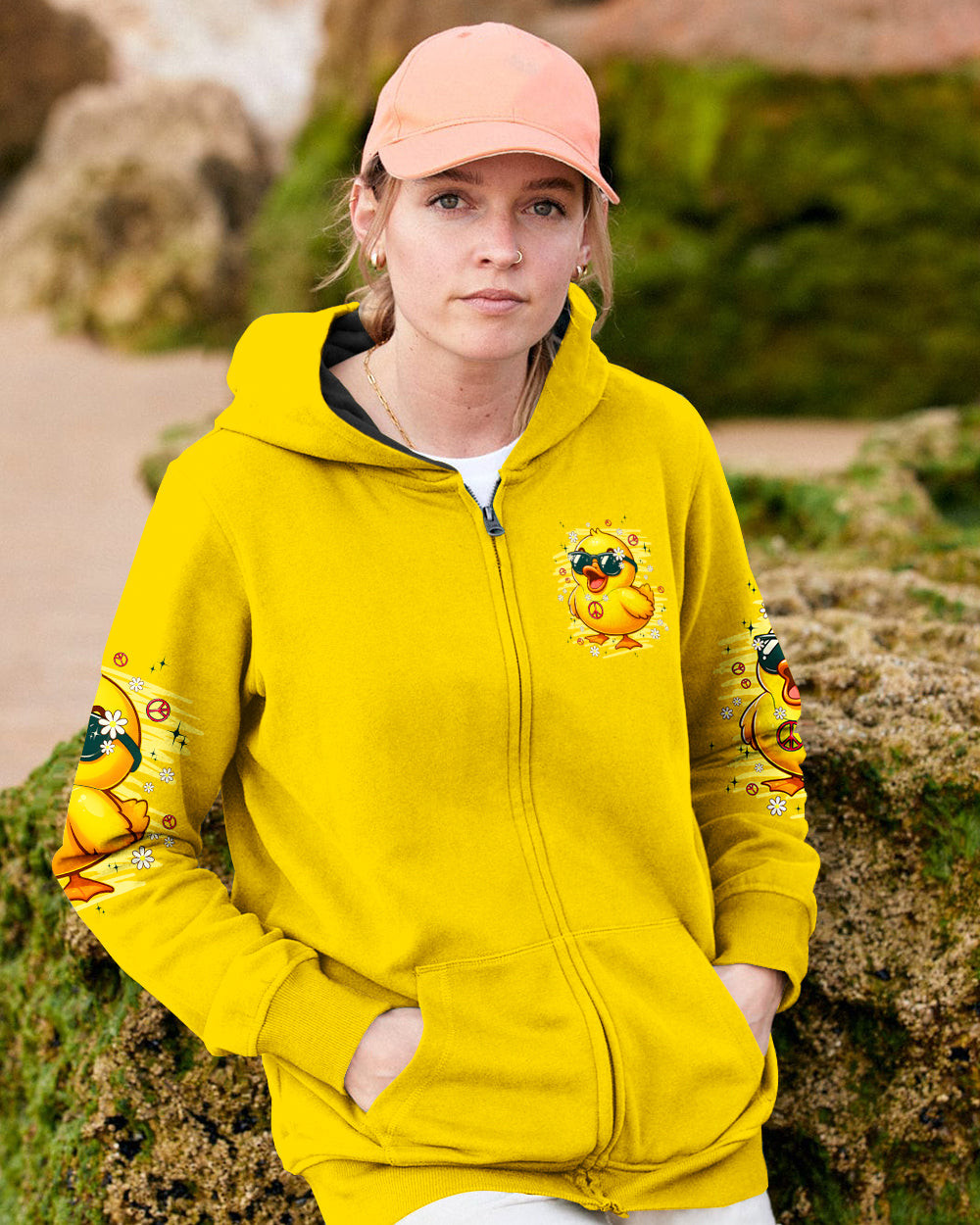 Funny Duck Apparently I Have An Attitude Zip Hoodie Cute Animal Pullover Gift For Duck Lovers