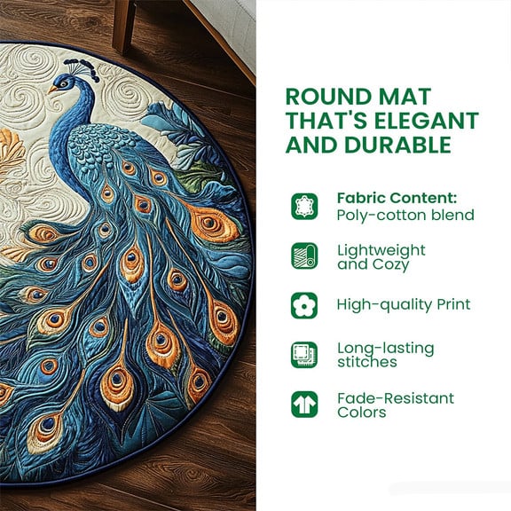 Galloping Horse Quilted Round Mat Foyer Decor Ideas Inexpensive Gifts For Horse Lovers - Image 4