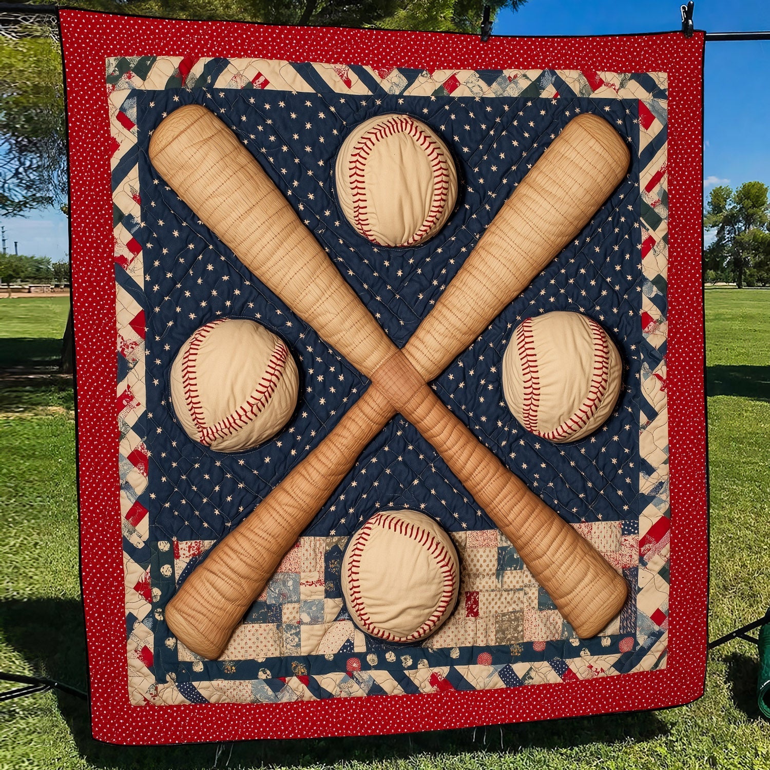 Game Day Quilted Blanket Bedroom Decorations Baseball Father's Day Gifts