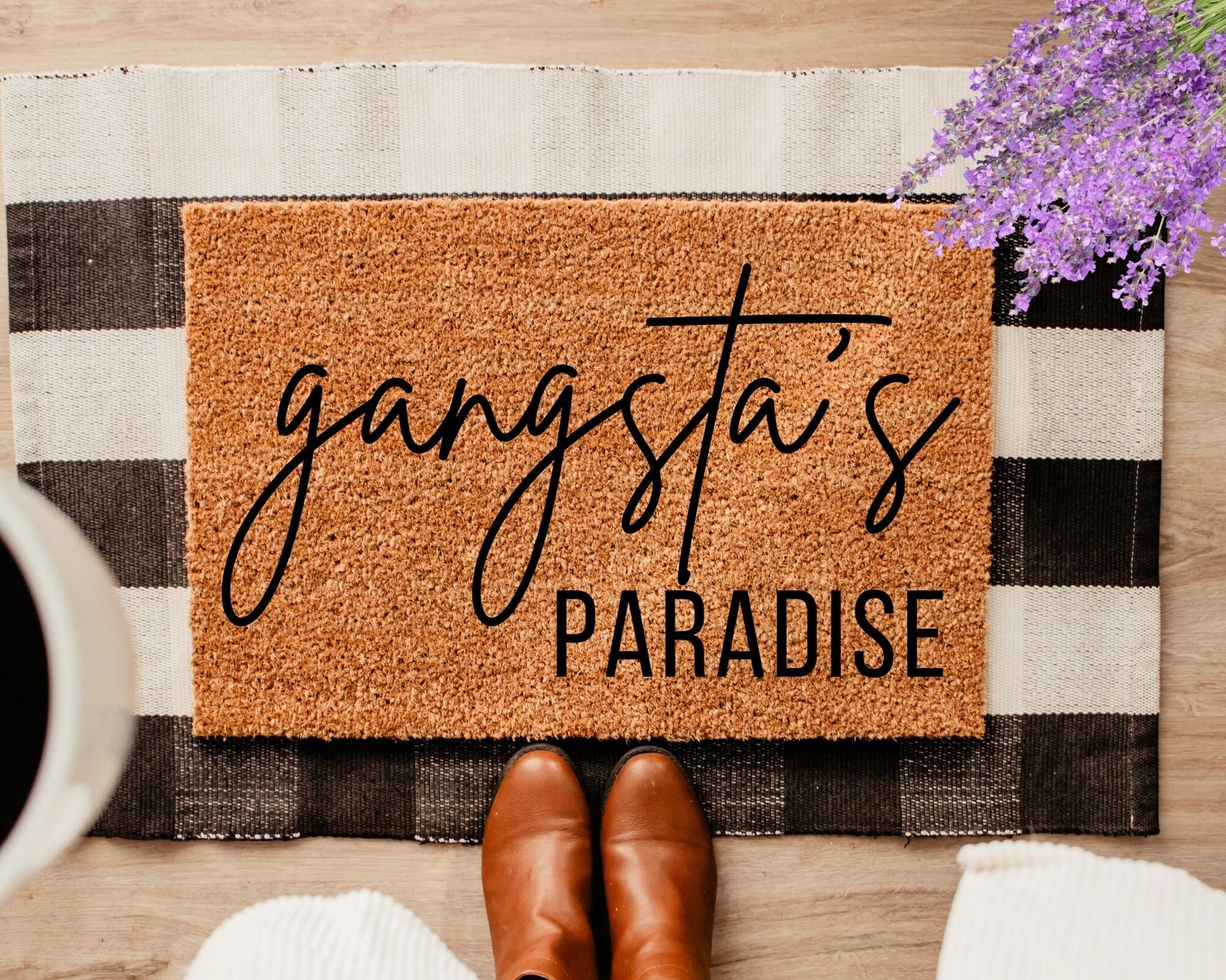 Gangsta's Paradise Doormat Funny Entryway Mats Housewarming Gift Ideas For Friends