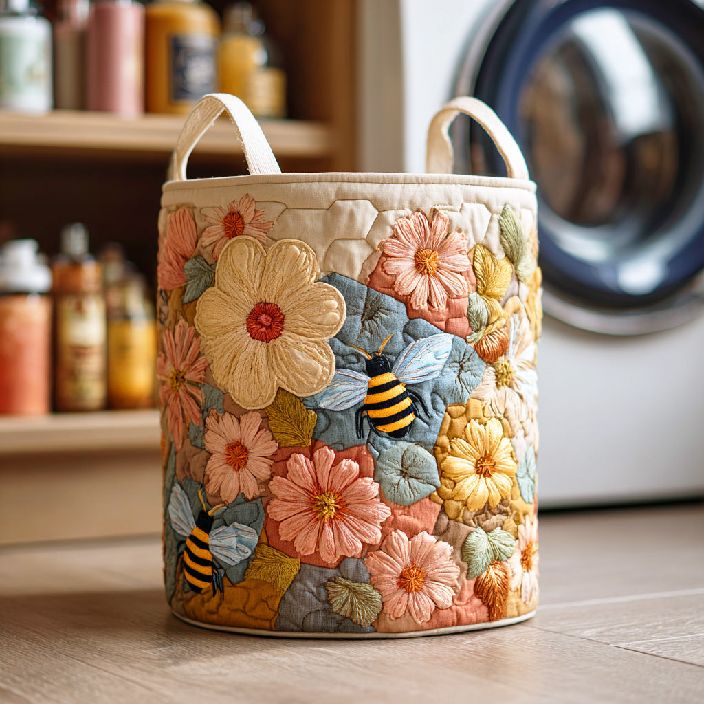 Garden Hive Quilted Laundry Basket Stylish Laundry Basket with Quilted Texture and Handles