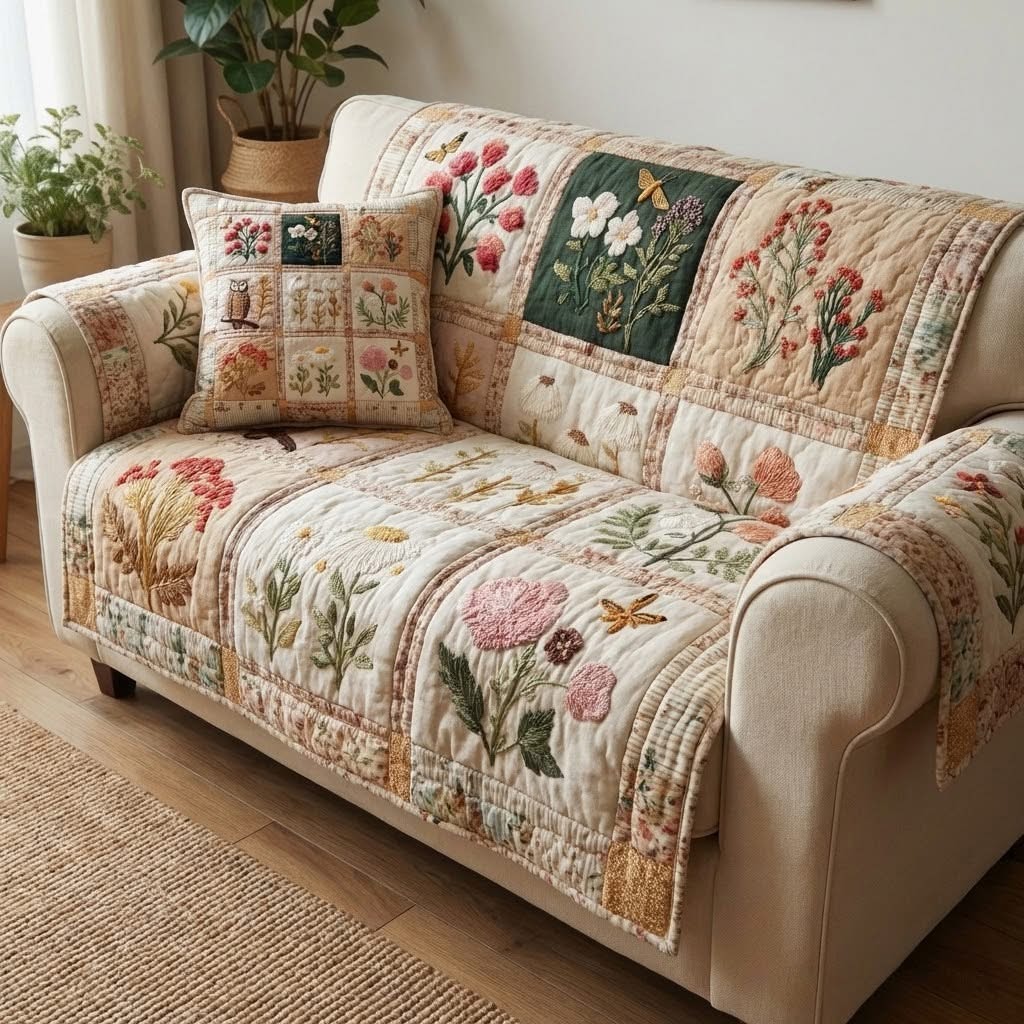 Garden Keepsake Quilted Sofa Cover Floral Sofa Protector Great Housewarming Gifts
