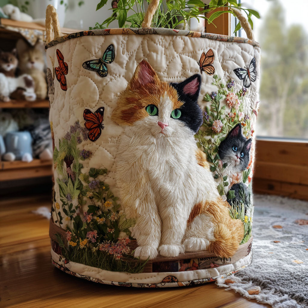 Garden Muse Quilted Laundry Basket Soft Quilted Laundry Basket for Daily Home Use
