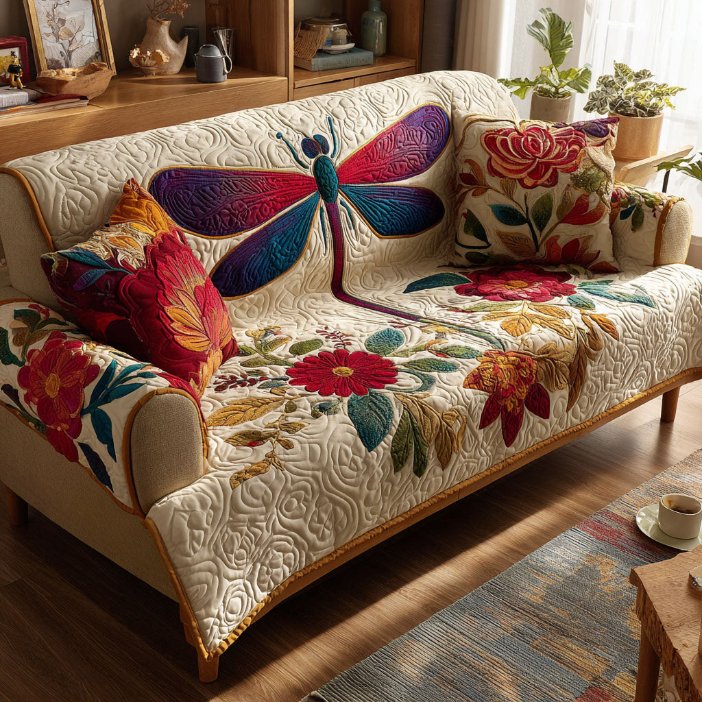 Garden Muse Quilted Sofa Cover Living Room Decor Ideas Great Dragonfly Lover Gift Ideas