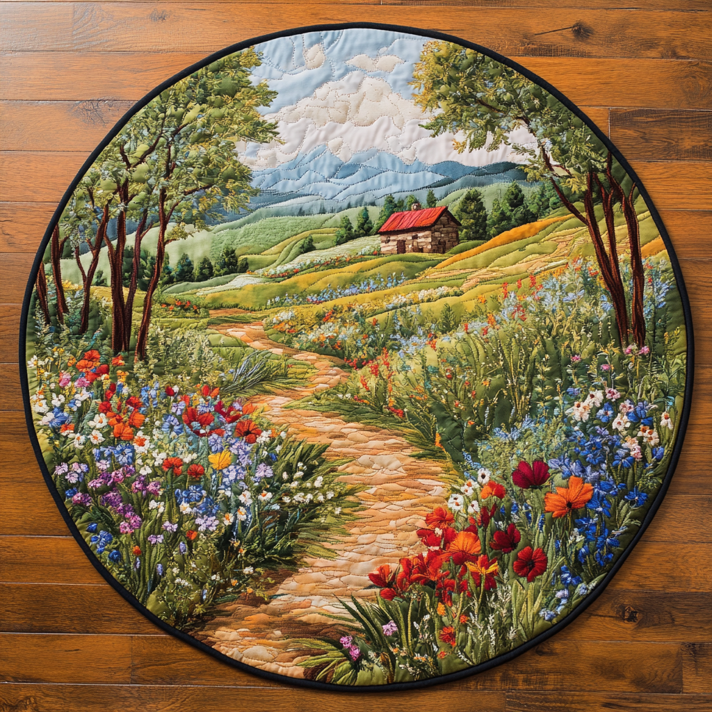 Garden Trail Quilted Round Mat Front Door Entryway Ideas Sunflower Gifts For Women