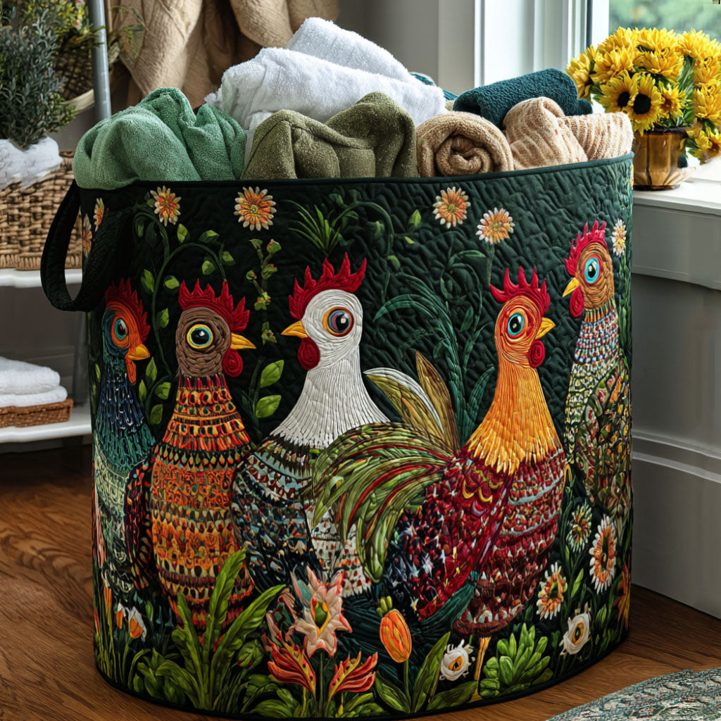 Garden Wake Up Quilted Laundry Basket Perfect Quilted Laundry Organizer Gift for the Holidays