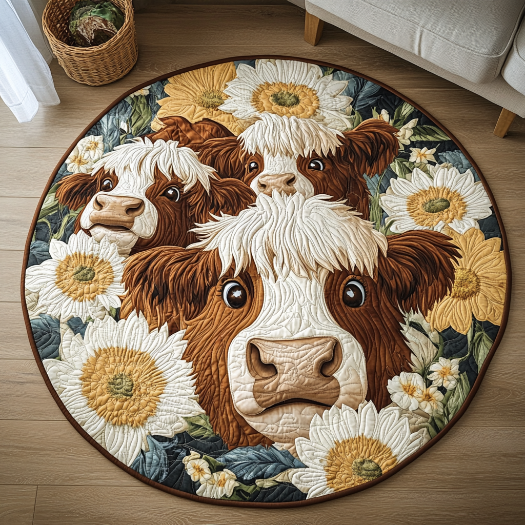 Gentle Giant Quilted Round Mat Christmas Entryway Decor Farm Wife Gifts
