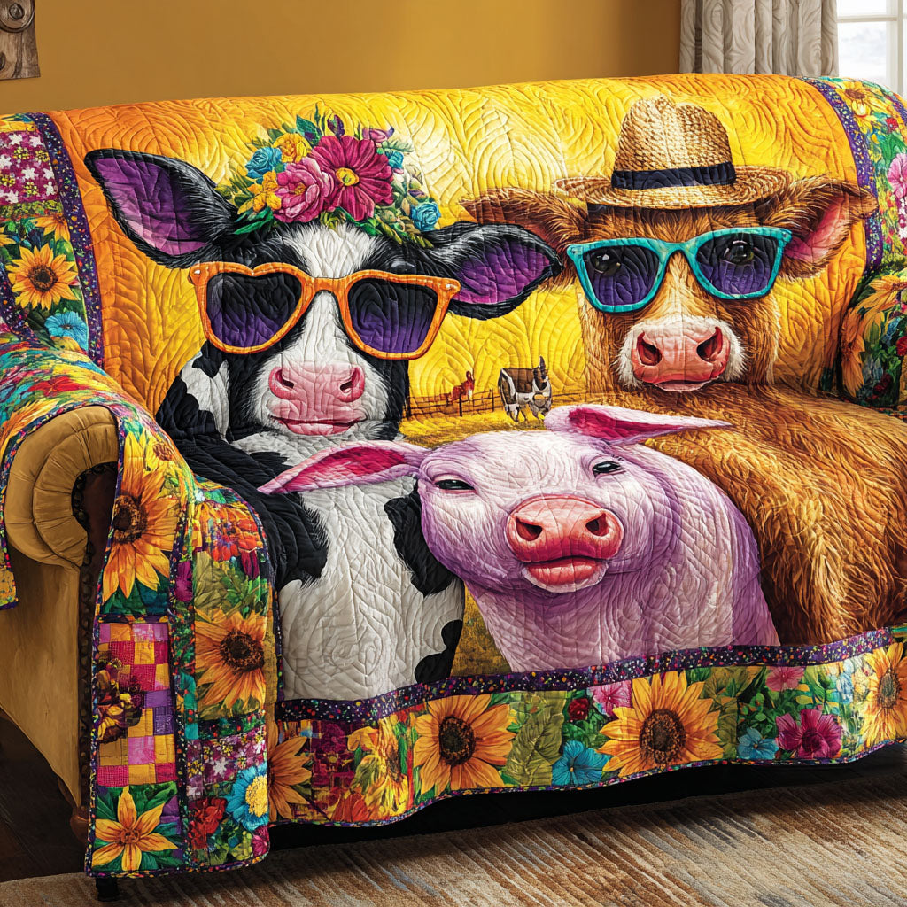 Gentle Herd Quilted Sofa Cover Sofa Protector Cover Farming Gifts For Him