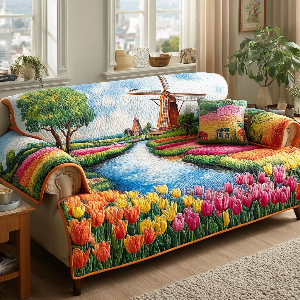 Gentle Spring Hills Quilted Sofa Cover Home Decor Mothers Day Present Ideas
